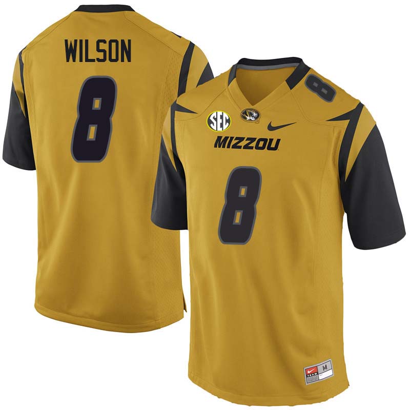 Men #8 Thomas Wilson Missouri Tigers College Football Jerseys Sale-Yellow
